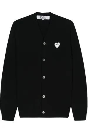 Comme des Garçons Heart-patch wool cardigan