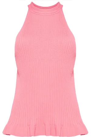 SEMICOUTURE Halterneck ribbed-knit top