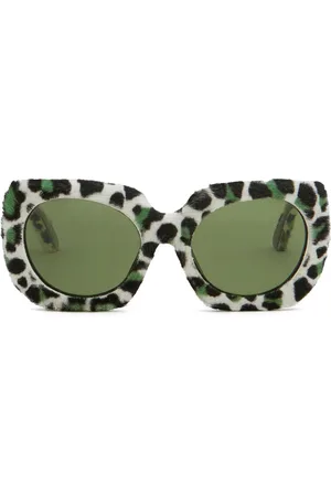 Marni Leopard-print oversize-frame sunglasses