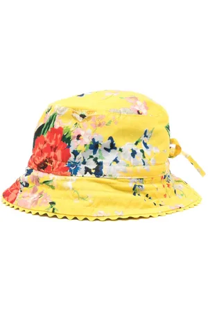 ZIMMERMANN Floral-print drawstring bucket hat