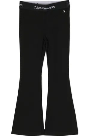 Calvin Klein Logo-waistband flared track pants