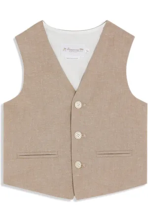 BONPOINT Button-up linen-blend waistcoat