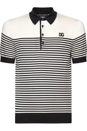 Dolce & Gabbana Striped logo-embroidered polo shirt