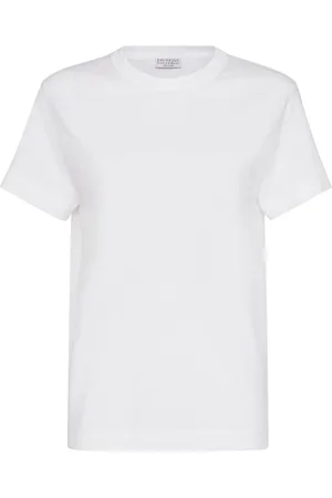 Brunello Cucinelli Monili-trim cotton T-shirt