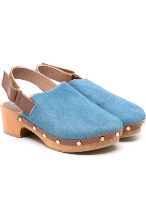 Eli1957 Stud-detailing fur-design clogs
