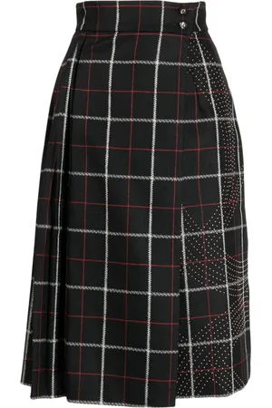 Elie saab Check-pattern high-waist skirt