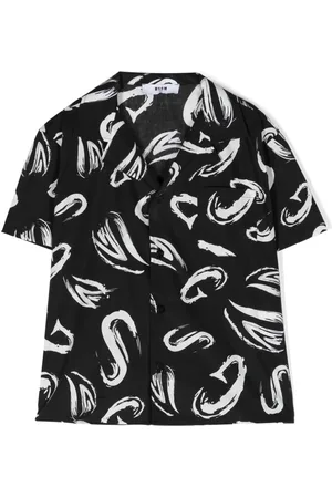 Msgm Abstract-print poplin shirt