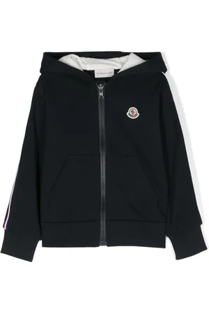 Moncler Striped zipped cotton hoodie