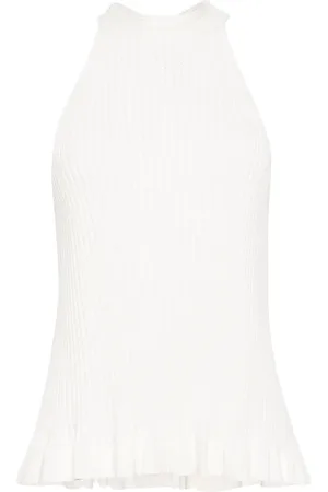 SEMICOUTURE Halterneck ribbed-knit top