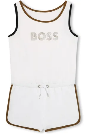 HUGO BOSS Logo-print cotton playsuit