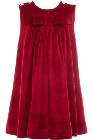 Tulleen Bow-detail ruched velvet dress