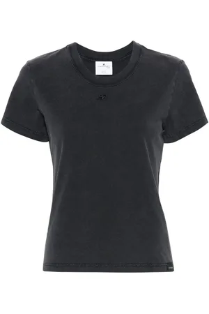Courrèges Logo-embroidered cotton T-shirt