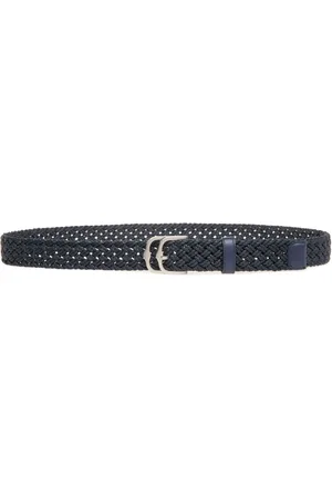 Bally Emblem-buckle braided belt