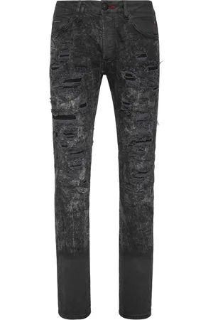 Philipp Plein Mid-rise distressed jeans