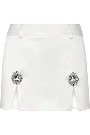 Philipp Plein Gem-embellished satin mini skirt