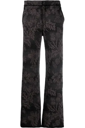 Barrie Floral-jacquard straight-leg lurex trousers