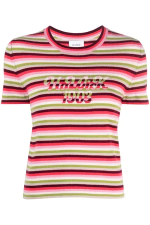 Barrie Striped cashmere top
