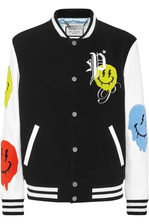 Philipp Plein Smile-appliqu?? varsity jacket
