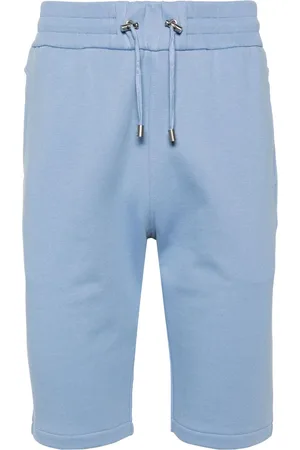 Balmain Logo-flocked cotton track shorts