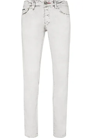 Philipp Plein Skull-stamp washed skinny jeans