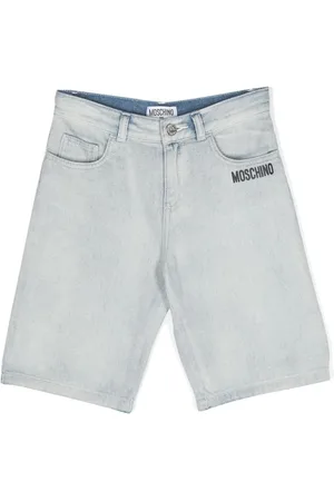 Moschino Logo-print knee-length denim shorts