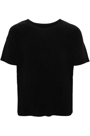 Issey Miyake Basic pliss?? round-neck T-shirt