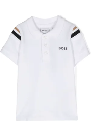 HUGO BOSS Raised-logo stripe-detail polo shirt