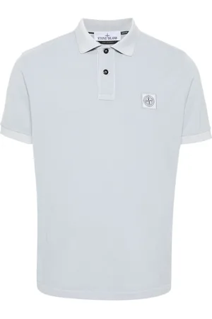 Stone Island Compass-appliqu?? cotton polo shirt