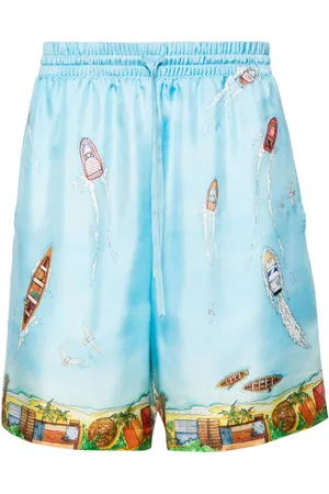 Casablanca Maison Sur Piloti silk shorts