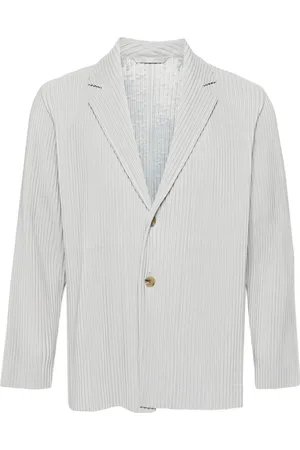 Issey Miyake Pliss??-effect single-breasted blazer