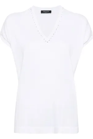 Fabiana Filippi Sequin-embellished knitted top