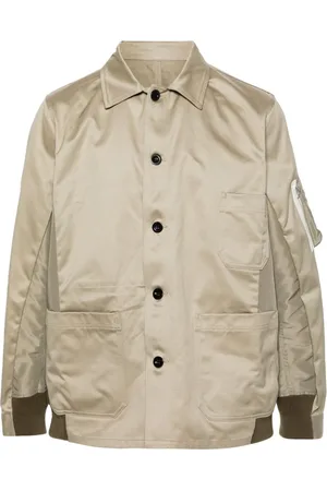 SACAI Panelled twill shirt jacket