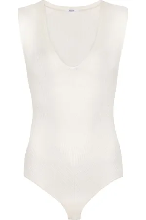 Body feminino zigma em jacquard com bojo e bordado - R$ 122.90, cor Branco  #8838, compre agora