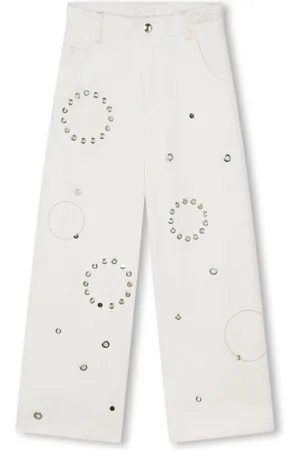 Chloé Eyelet-detail cotton trousers
