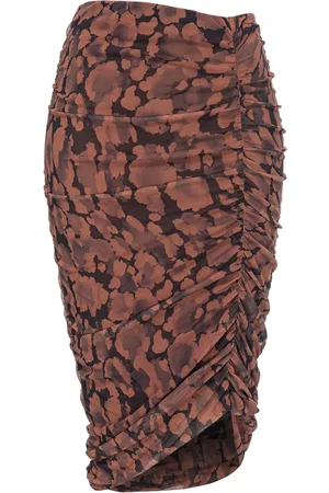 Pinko Abstract-print ruched skirt