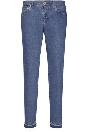 Dolce & Gabbana Slim-cut logo-patch jeans