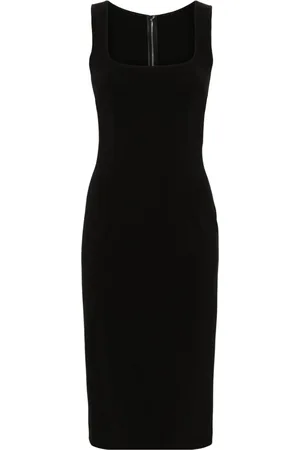 Dolce & Gabbana Square-neck sleeveless midi dress