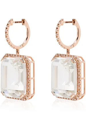 Shay 18kt rose gold Portrait white topaz earrings