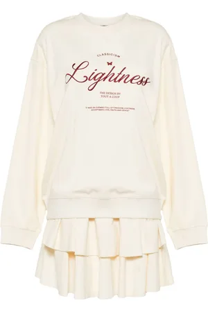 tout a coup Slogan-embroidered crew-neck sweatshirt