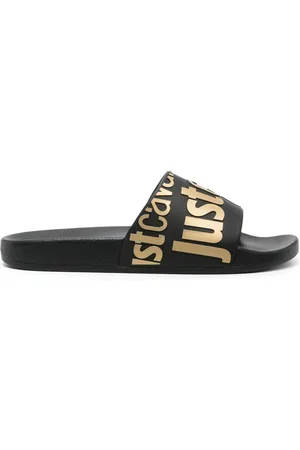 Roberto Cavalli Logo-embossed slides