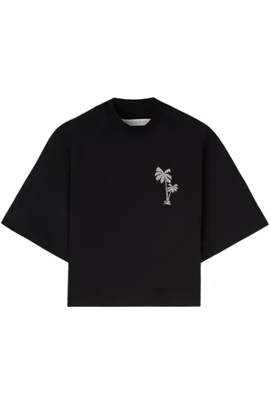 Palm Angels Palm-embroidery cropped T-shirt