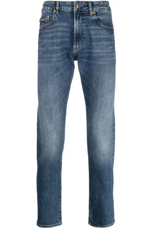 VERSACE Logo-appliqu?? slim-cut jeans