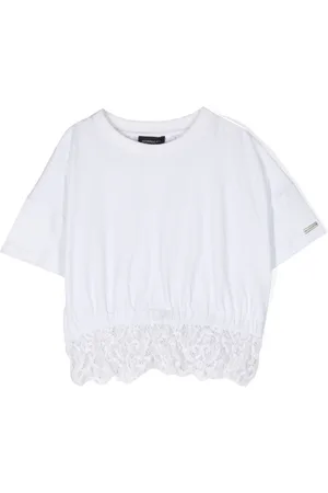 MONNALISA Lace-panelling T-shirt
