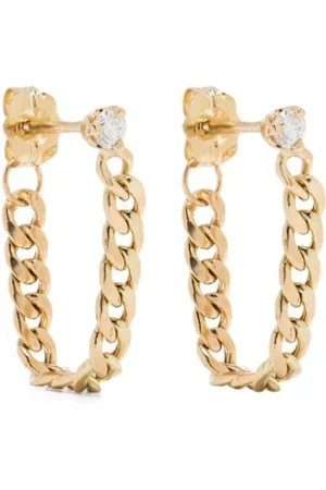 Zo Chicco 14kt yellow curb-chain diamond earrings