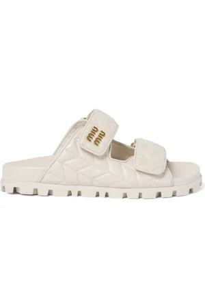 Miu Miu Matelass?? nappa leather slides