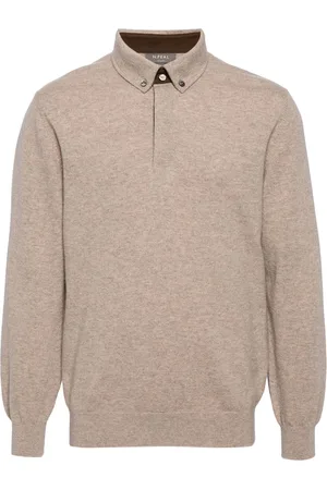 N.PEAL Long-sleeve knitted polo shirt