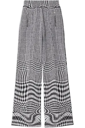Burberry Warped houndstooth jacquard wool-blend trousers