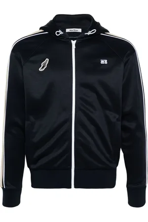 WALES BONNER Logo-embroidered zip-up hoodie