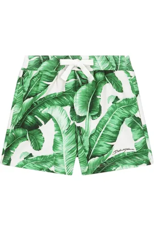 Dolce & Gabbana Leaf-print cotton shorts