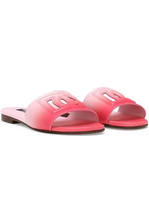Dolce & Gabbana Logo cut-out leather slides